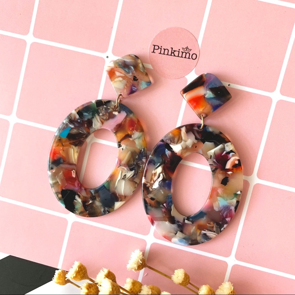 Marble Pattern Acrylic Earrings